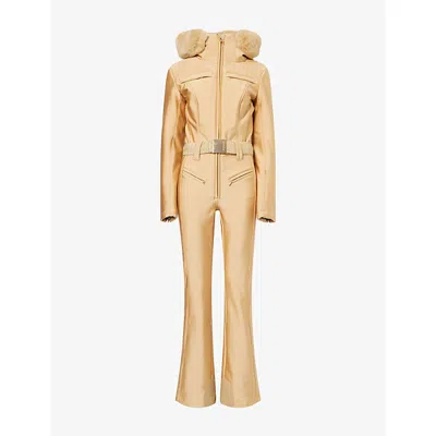 Goldbergh Womens Rich Gold Char Belted Stretch-woven Ski Suit