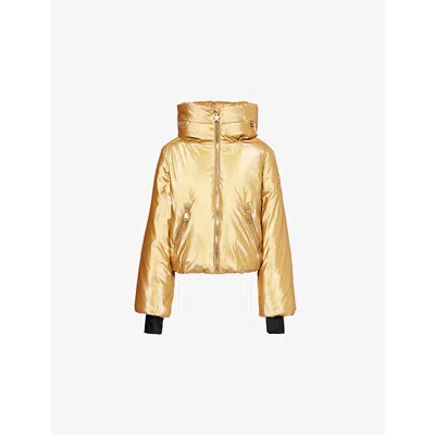 Goldbergh Womens 7100 Gold Soleil Metallic Shell-down Ski Jacket