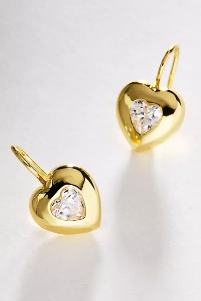 Goldbug Collection Puffy Heart Drop Earrings In Gold