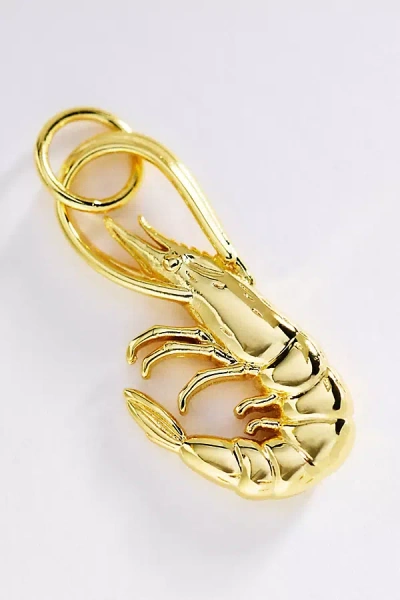 Goldbug Collection Small Shrimp Charm In Gold