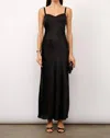 Golden Annora 2fer Maxi Slip Dress In Black In Black
