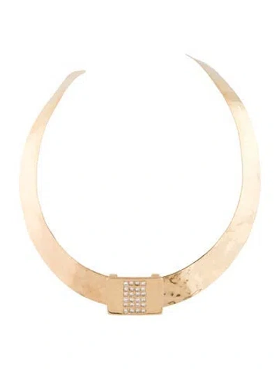 Pre-owned Golden Bear 14k 1.32ctw Diamond Slider Collar Necklace, 13" In Multicolor