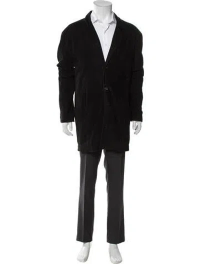 Pre-owned Golden Bear Leather Overcoat In Black