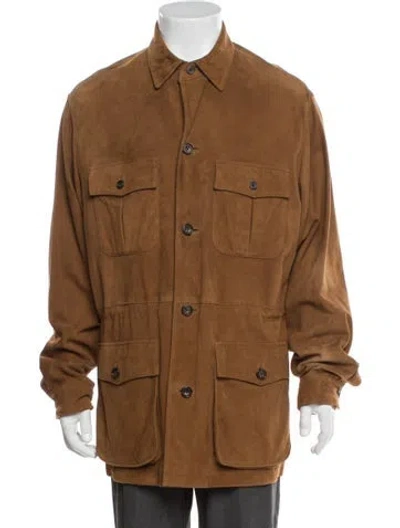 Pre-owned Golden Bear Leather Utility Jacket In Neutrals