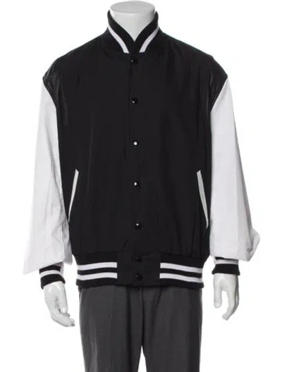 Pre-owned Golden Bear Striped Varsity Jacket In Black