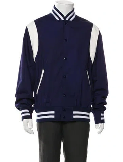 Pre-owned Golden Bear Striped Varsity Jacket In Blue