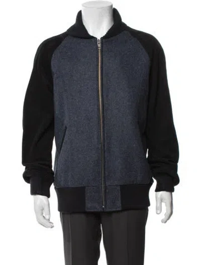 Pre-owned Golden Bear Wool Bomber Jacket In Blue