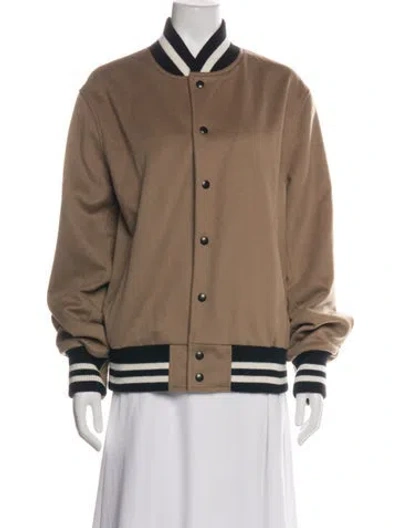 Pre-owned Golden Bear Wool Bomber Jacket In Brown