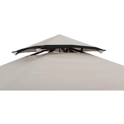 Golden Bull Marketing Sunjoy Mynah 5 X 8 Ft Steel 2-tier Grill Gazebo In Gray