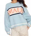 Golden Capucine Amalfi Long-sleeve Knit Sweater In Soft Blue In Blue
