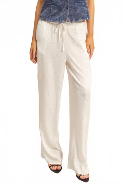 Golden Domino Leopard Print Wide-leg Drawstring Pants In White