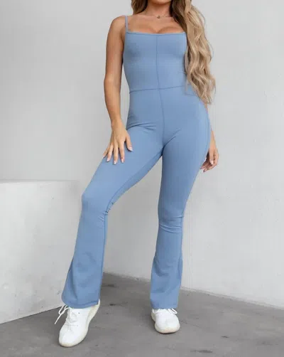 Golden Farrah Flare Jumpsuit In Blue