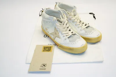 Pre-owned Golden Goose - Mid Star Leather Sneakers, White, Size 39, W Coa, Bag