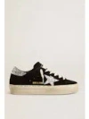 Golden Goose Hi Star Suede Sneakers With Glittered Star And Heel Tab In Black