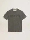 Golden Goose Golden Regular T-shirt Men In Gray