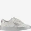 Golden Goose Stardan Sneakers With Silver Metallic Leather Star And Heel Tab In White