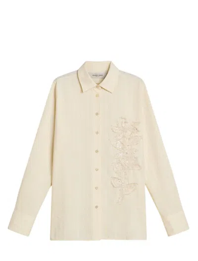 Golden Goose Deluxe Brand Women Cotton Shirt With Sequins In Neutral