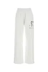 Golden Goose Relaxed Fit White Trousers With Bold Graphic Print In White