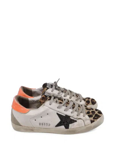 Pre-owned Golden Goose 2020 Super-star Leopard-print Sneakers In White