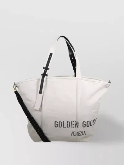 GOLDEN GOOSE 24.7 CANVAS TOTE BAG WITH PRINT