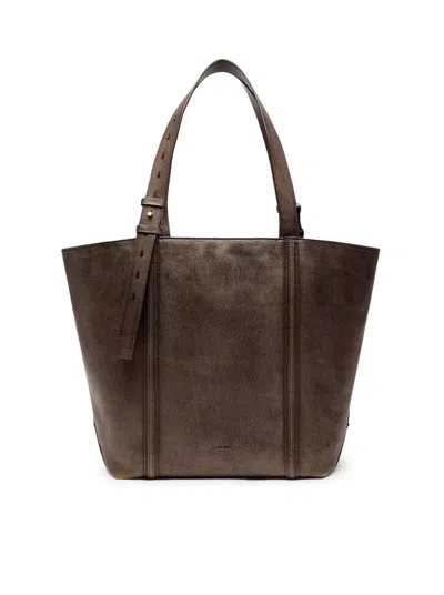 Golden Goose 24/7 East West Bag In Distressed Leather In Brown