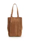 Golden Goose 24.7 Fringed Palmellato Leather And Suede Body Gold Metal Details Handbags Brown In Brown