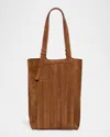 Golden Goose 24/7 Fringed Suede Shoulder Bag In Brown