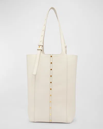 Golden Goose 24.7 North-south Studded Leather Tote Bag In Butter