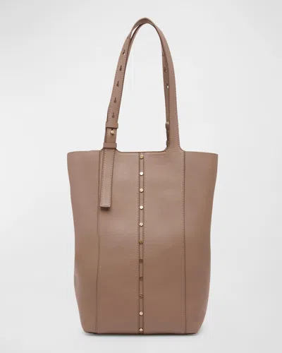 Golden Goose 24.7 North-south Studded Leather Tote Bag In Cappuccino
