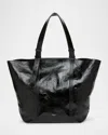 Golden Goose 24/7 Shiny Leather Shopper Tote Bag In Black