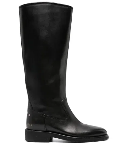 Golden Goose 35mm Leather Riding Boots In Black