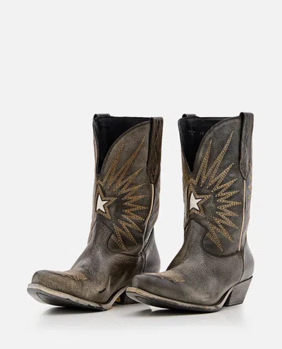 Golden Goose 4mm Wish Star Leather Boots In Grey