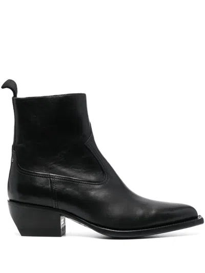 GOLDEN GOOSE GOLDEN GOOSE 50MM POINTED TOE LEATHER BOOTS