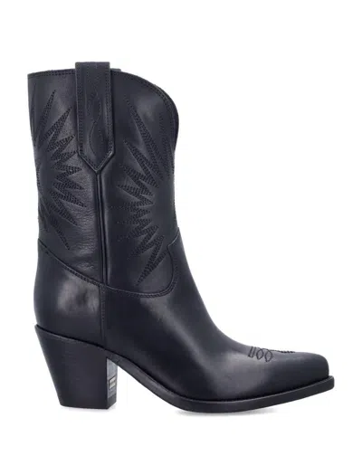 Golden Goose Low Wish Star Boots In Black