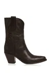Golden Goose 70 Wish Star Leather Western Boots In Black