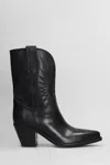 Golden Goose 70 Wish Star Texan Boots In Black Leather In Black