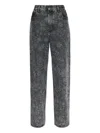 Golden Goose Straight Jeans With Floral Motif In Gray