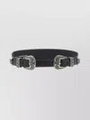 Golden Goose Adjustable Belt With Dual Decorative Buckles In Black