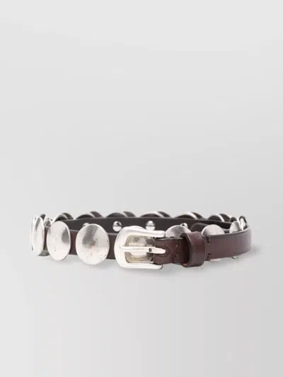 Golden Goose Adjustable Circular Embellishments Metal Belt In Testa Di Moro