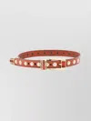 Golden Goose Belt With Amber Inserts Leather Body With Metallic Gold Flower Details Belts Brown In Brown