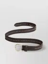 Golden Goose Adjustable Studded Leather Belt With Metal Buckle In Black