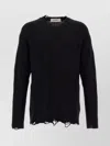 Golden Goose Journey Distressed Checkerboard Wool Sweater In Black