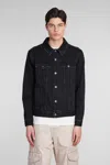 GOLDEN GOOSE AGENORE DENIM JACKETS IN BLACK DENIM