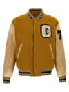 Golden Goose Wool And Leather Bomber Jacket In Brown
