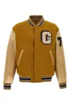 Golden Goose Wool And Leather Bomber Jacket In Brown