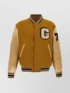 Golden Goose Wool And Leather Bomber Jacket In Orange