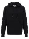 Golden Goose Cropped Black Hoodie With Star Graphics And Kangaroo Pocket In Black