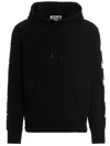Golden Goose Cropped Black Hoodie With Star Graphics And Kangaroo Pocket In Black