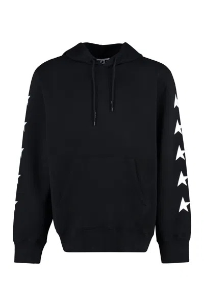 Golden Goose Alighiero Star Collection Sweatshirt With Contrasting Stars In Black