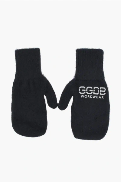 Golden Goose Alpaca Blend Ggdb Mittens In Black